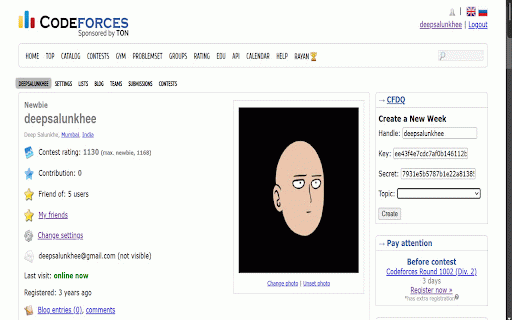 Codeforces Daily Question :: A extension that provides daily Codeforces questions tailored to your current rating and chosen topic, helping you improve…