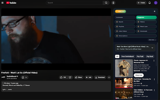 YouTube Independent Suggested Videos and Comments Scroll :: Keep watching while scrolling. Locks the video so you can browse suggested videos and comments uninterrupted.