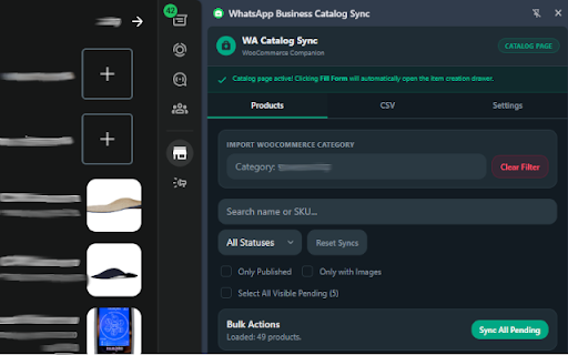 WhatsApp Business Catalog Sync :: Syncs products from WooCommerce to your WhatsApp Business Catalog with a single click.