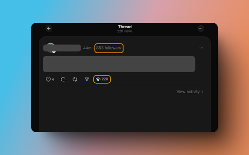 View Counts and Followers on Threads feed :: See view and follower counts directly on your Threads feed. Get quick insights without tapping into each post.