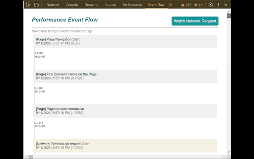 Performance Event Flow :: Browser extension to display Page performance and custom events from the page