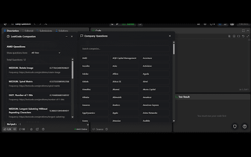 LT Companion :: Your AI LeetCode assistant: hints, code analysis, test cases, approach suggestions, and focused practice mode.