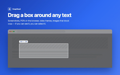 SnapRead — Screenshot to Text, Offline OCR :: Drag to select any text on screen and copy it instantly. 100% on-device OCR — no uploads, no login, no tracking.