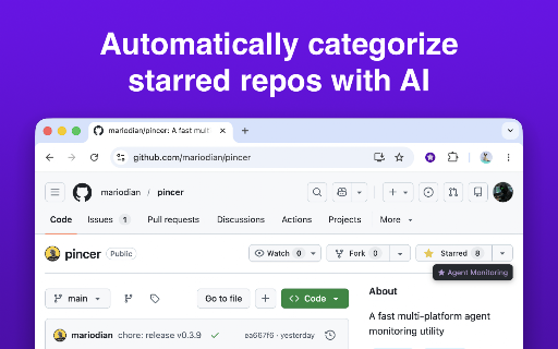 Starshelf :: Auto-categorize GitHub starred repos with AI