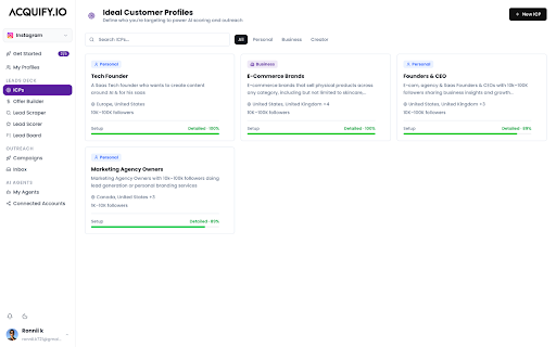 Acquify - Scraper & Outreach :: Connects your Instagram session to Acquify for lead scraping and outreach.