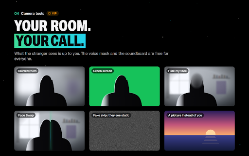 OME.UNDFND: IP Locator & Auto Skip for Ome.tv :: Adds an overlay to Ome.tv that shows your chat partner's approximate location and network, with skip filters and camera tools.