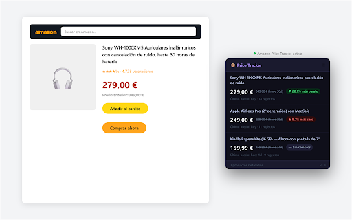AlertaPrecios — Amazon Price Tracker :: Rastrea precios de Amazon y avisa cuando bajan. Detecta histórico de 90 días.