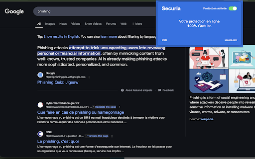 Securia :: Securia protège votre navigation du phishing, des arnaques et virus avec une IA avancée et plusieurs couches de sécurité.