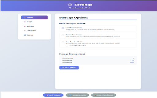 My AI Knowledge Vault :: Organize and collect AI-related articles with intelligent categorization and local storage across all AI domains.