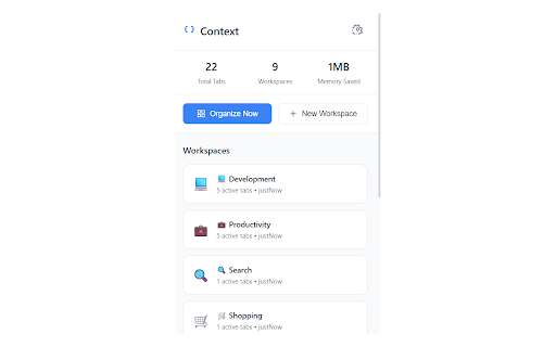 Context - Smart Tab Manager :: AI-powered tab organization that understands your workflow. Automatically groups tabs by context and saves memory.