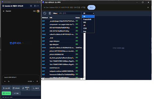 Gemini AI 개발자 사이드바 :: 사이트 네트워크 분석 및 디자인 개발을 위한 AI 사이드바