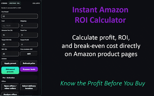 Amazoom Arbitrage Tool :: Amazon arbitrage ROI analyzer and scanner