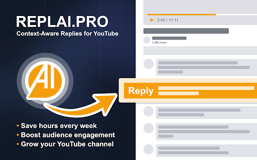 Replai: AI Replies for YouTube Comments :: Instantly generate context-aware AI replies for YouTube comments. Save hours, boost engagement, and grow your channel faster.