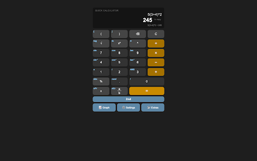 TheQuickCalculator :: A lightweight popup calculator with add, subtract, multiply, divide, and more.