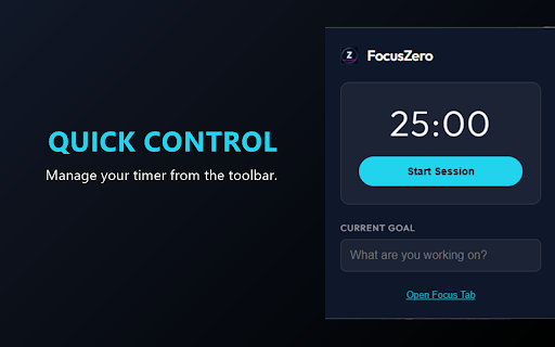 FocusZero: Minimalist New Tab & Focus Timer :: Premium, zero-permission New Tab page with built-in Focus Timer. Boost your productivity with zero distractions.