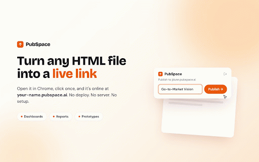 PubSpace Chrome Extension :: Publish any HTML page to your PubSpace with one click.