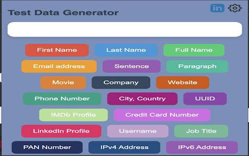Test Data Generator :: Test Data Generator
Instantly generate a diverse range of random test data—Names, Emails, Phone Numbers, Websites, Sentences,…