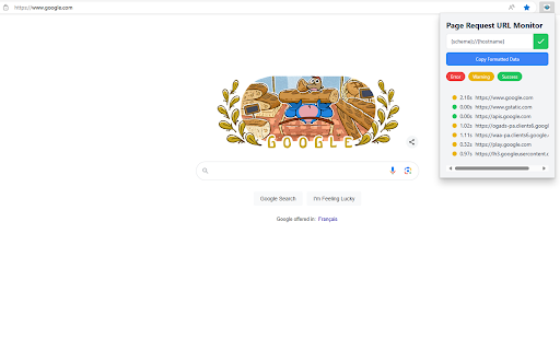 Page Request URL Monitor :: A great helper for development debugging! Supports multiple formatting styles and custom output formats.