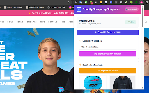 Free Shopify Product Scraper & Exporter :: Scraping products from any Shopify store is now free & easy with our Product Scraper & Exporter extension.