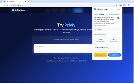 Privly :: Mask sensitive & personal information in any AI prompt before sending.