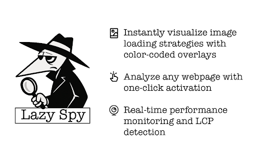 Lazy Spy - Image Performance Analyzer :: Professional image loading analyzer that visualizes lazy loading strategies and performance issues on any webpage.