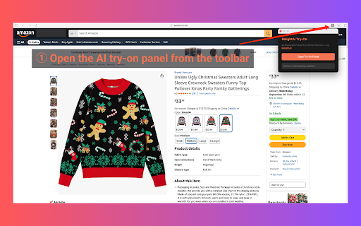 RelightAI Try-On :: AI-powered virtual try-on for clothing on shopping websites. Upload your photo and see how clothes look on you before purchasing.