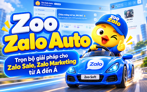 Zoo Zalo Auto :: Trọn bộ công cụ hỗ trợ Zalo Marketing từ A đến Z, hỗ trợ chăm sóc, tìm kiếm, tối ưu khách hàng. Đây là một sản phẩm từ Zoo Soft!