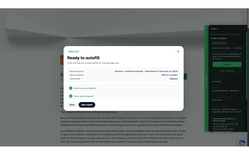Cvelo Autofill :: Autofill supported job applications with your Cvelo resume, cover letter, and profile data.