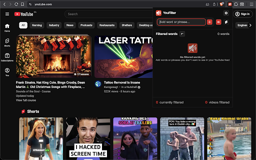 YouFilter - Hide Unwanted YouTube Videos :: Filter keywords and phrases to hide unwanted videos on YouTube.