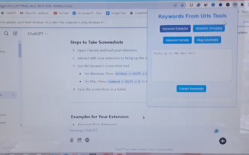 Keywords From Urls Blogging Tools Extension :: A collection of Blogging Tools for SEO and easy to repeated work on content creation.