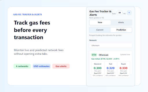 Gas Fee Tracker & Alerts :: Track gas fees across major EVM networks and get notified when fees drop below your target.