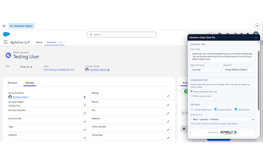 Salesforce Deep Clone :: Deep clone Salesforce records with parents and children, same org or cross-org.
