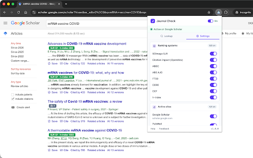 Journal Check — always-fresh journal rankings :: See SJR, ABDC, ABS, FT50, CORE, CCF, h-index on Google Scholar, PubMed, arXiv, Semantic Scholar — refreshed monthly, never stale.