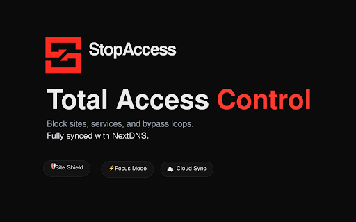 StopAccess - Website & App Blocker :: Block distracting sites with browser rules, NextDNS sync, schedules, focus sessions, strict mode, privacy, and diagnostics.