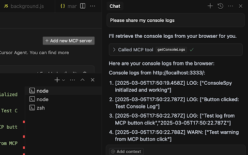 ConsoleSpy :: Send console logs to Cursor MCP
