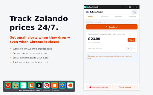 ZalandoWatch - Zalando Price Tracker :: Track prices on Zalando. Get email alerts 24/7 when prices drop, even when Chrome is closed.