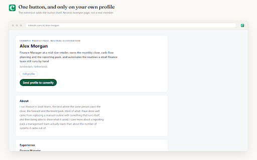 careerify for LinkedIn :: Send your own LinkedIn profile to your careerify account, so it can suggest a sharper headline and About section.
