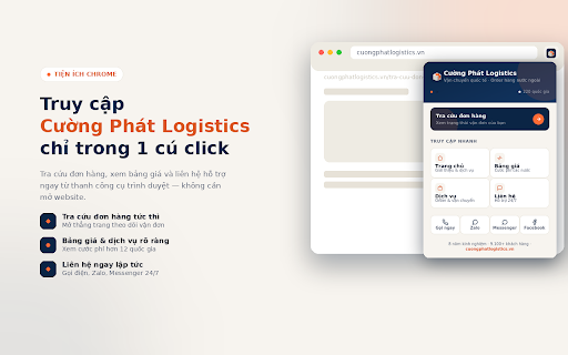 Cường Phát Logistics :: Truy cập nhanh Cường Phát Logistics: tra cứu đơn hàng, bảng giá vận chuyển quốc tế và liên hệ hỗ trợ 24/7.