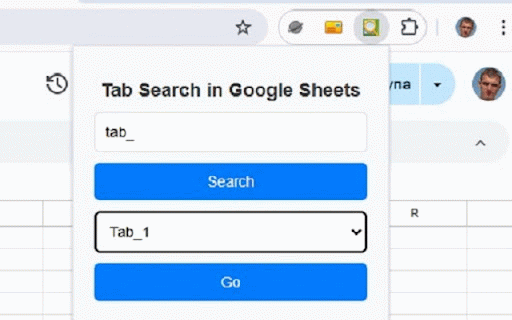 Tab Search in Google Sheets :: Extension to search and switch between tabs in an open Google Sheets.
