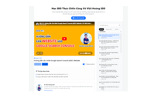 Học SEO Thực Chiến Online Miễn Phí - Võ Việt Hoàng SEO :: Hệ thống video khóa học SEO online miễn phí từ cơ bản đến nâng cao. Chia sẻ kiến thức thực chiến bởi Võ Việt Hoàng SEO.