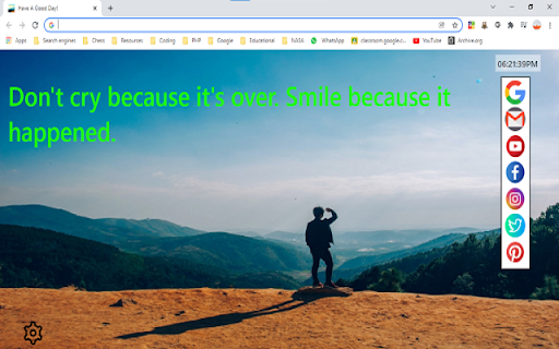 Quote New Tab :: A New tab which features quotes, clock and live wallpapers.