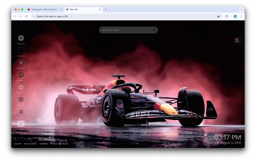 Formula1 RedBull Car Live Wallpaper :: Bring the thrill of Formula 1 straight to your browser with this Red Bull Racing live wallpaper.