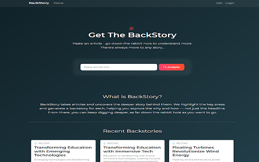 Get Backstory :: Save, track, and run URLs with Backstory.