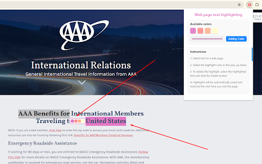 Web page text highlighting :: A simple and practical web text highlighting tool that can mark important content