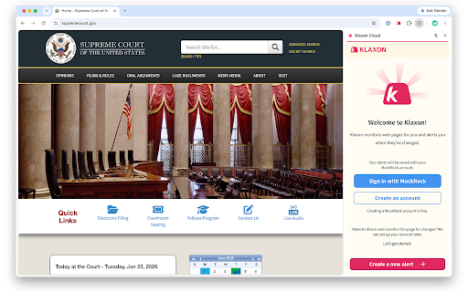 Klaxon Cloud :: Klaxon sends you alerts when webpages you're watching change.