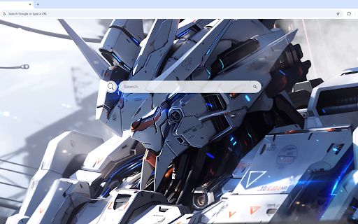 Gundam Live Wallpaper :: White Gundam robot with visible head and chest, blue light particles, and light smoke in the background.