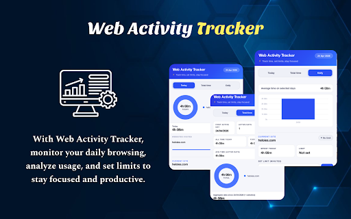 Web Activity Tracker :: Track active browsing time per website and alert when a custom time limit is reached.