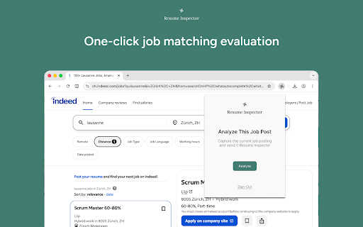 Resume Inspector :: Capture job postings from the current tab and analyze them in Resume Inspector.