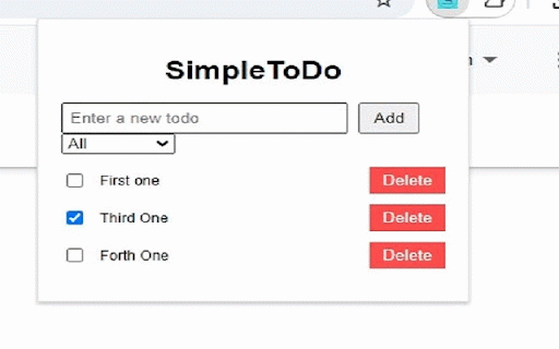 SimpleToDo :: A simple todo list Chrome extension
