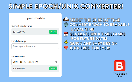 Epoch Buddy - UNIX Timestamp Converter :: A handy tool for working with epoch timestamps